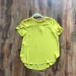 Loft short sleeve mustard colored top